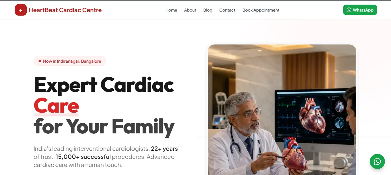 HeartBeat Cardiac Centre Website